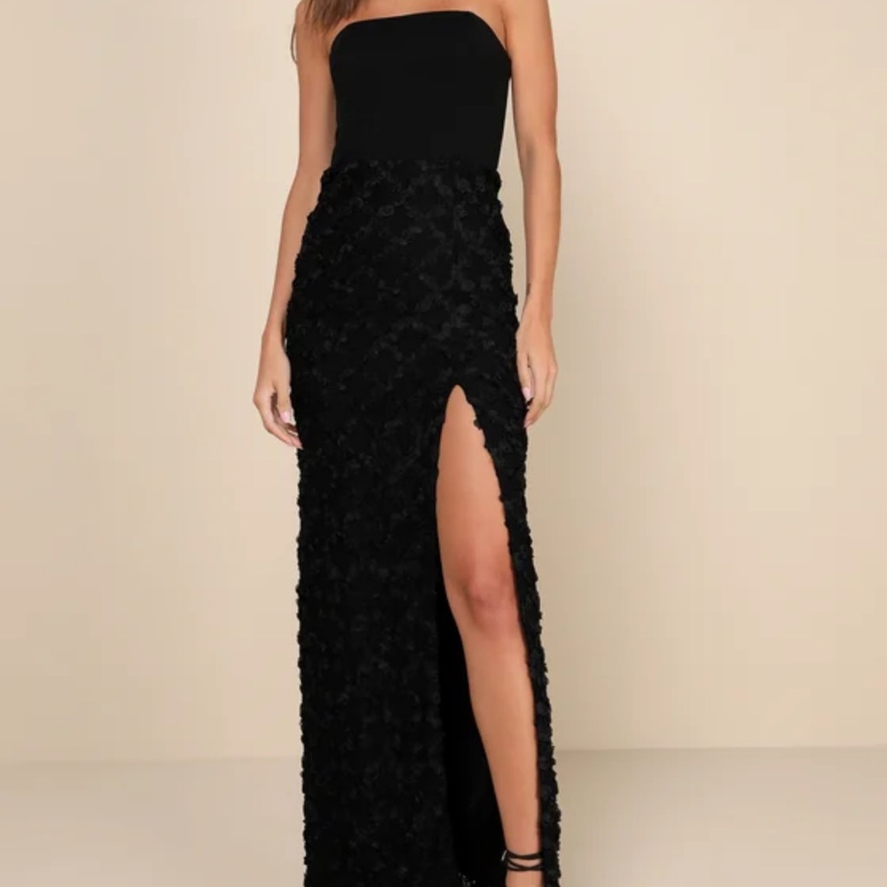Lulus black strapless maxi dress size small